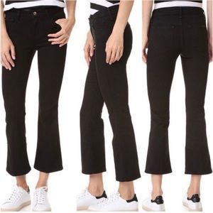 Joe's Jeans Flawless Olivia Midrise Cropped Flare Jean in black. Size 24.